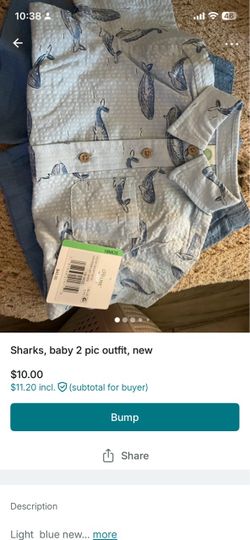Sharks, baby 2 pic outfit, new
