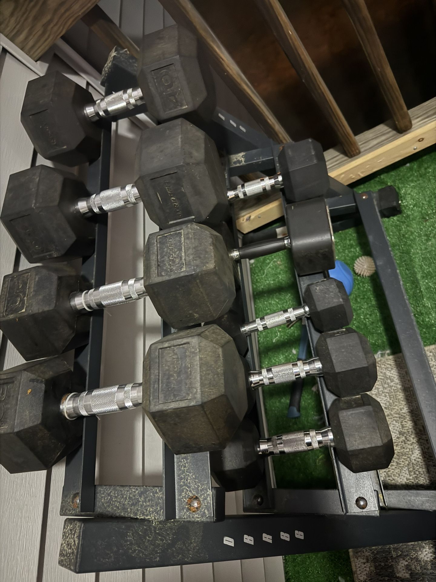 Dumbbell Rack With Dumbbells And A Bench