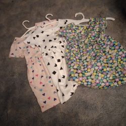 Three Like New Toddler Girls Dresses 3T Pull Over Wonder Nation 