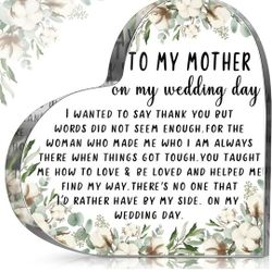 Chunful Gifts for Mother of the Bride Mother of the Bride Gifts from Daughter Thank You for Being the Best Mom Acrylic Heart Keepsake Wedding Gift fro