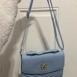 Light blue butterfly mini crossbody bag