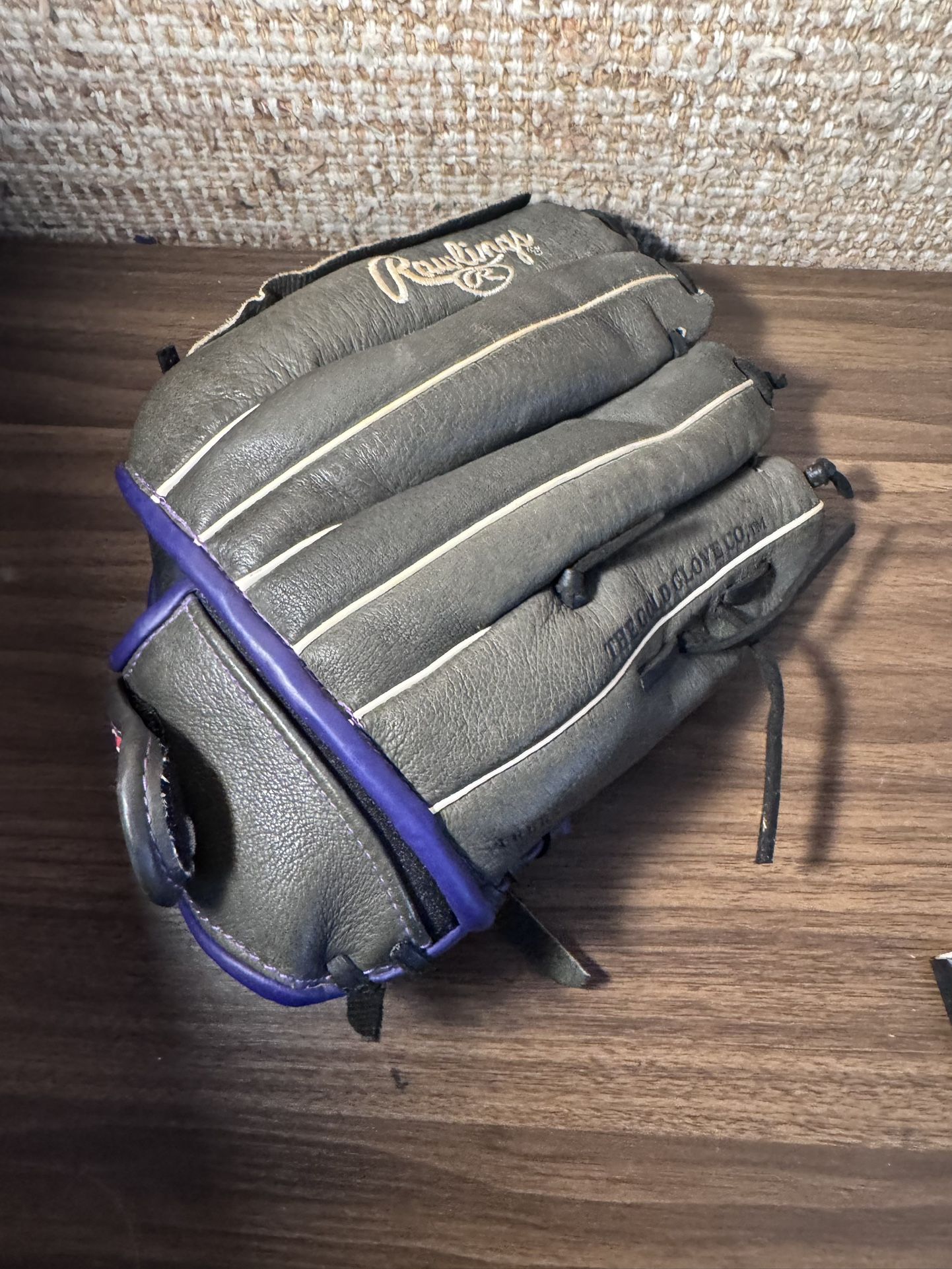 Rawlings Storm Black & Purple All Leather Baseball LFT 12" Glove ST12DSPUR