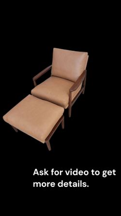 Bavel Leather Lounge Set – Like New – Walnut & Charme Tan