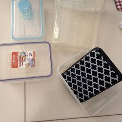 4 Plastic Containers 