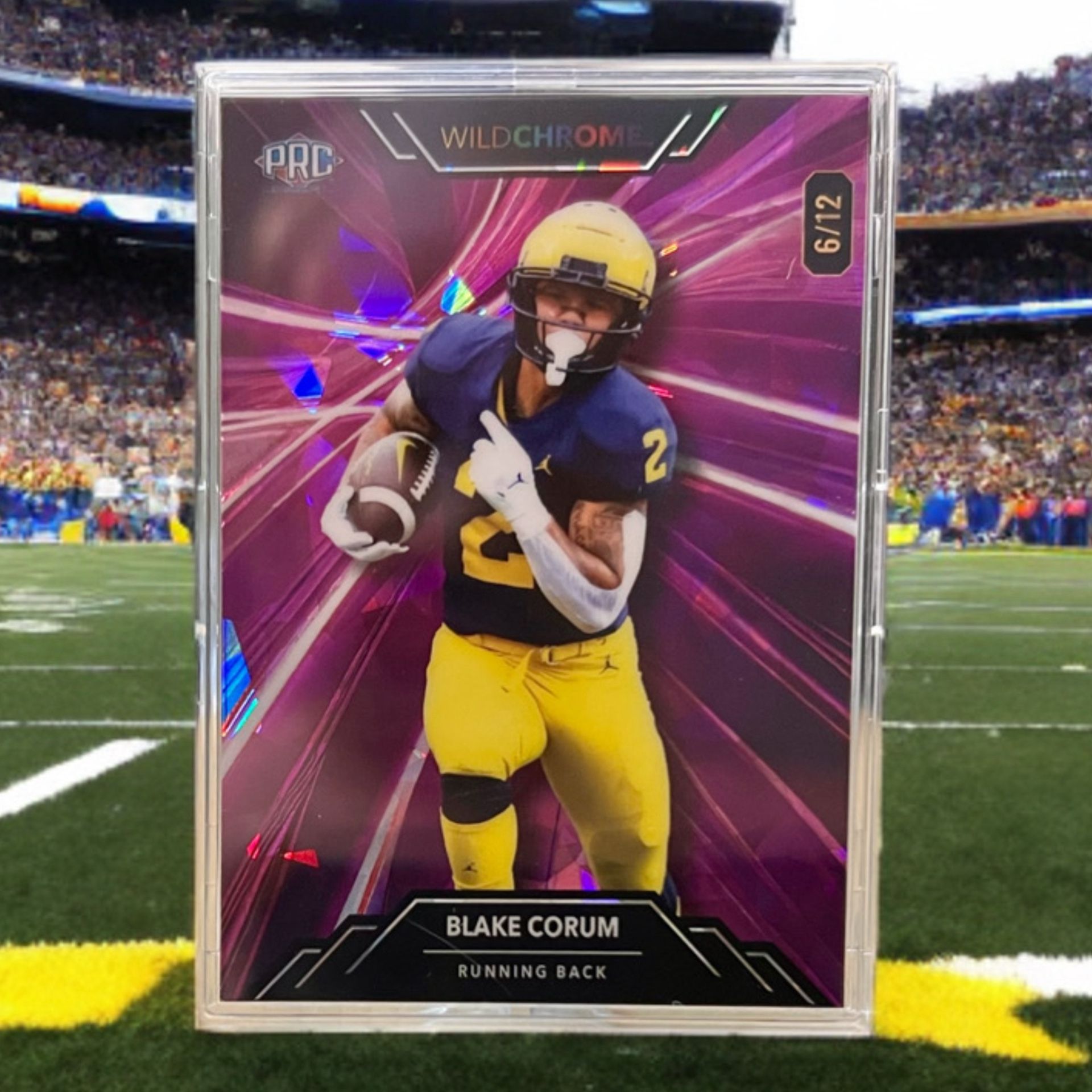 Blake Corum Wild Card /12 Purple Laser SP Wolverines 