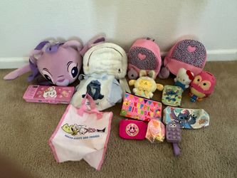 Girls mini backpacks with wallets and accessories