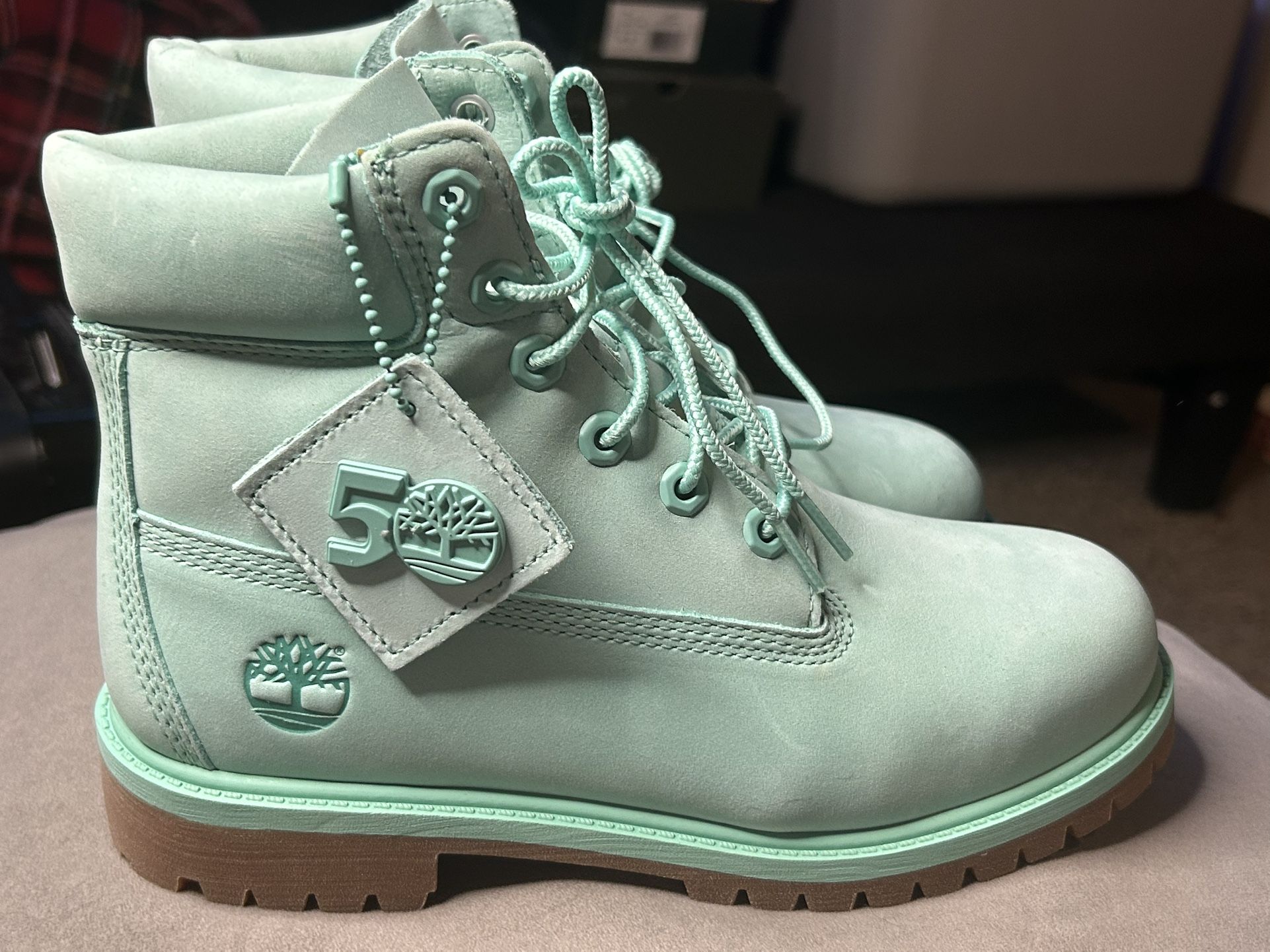 Timberland 50th Teal Boots Youth Size 4.5 NEW!