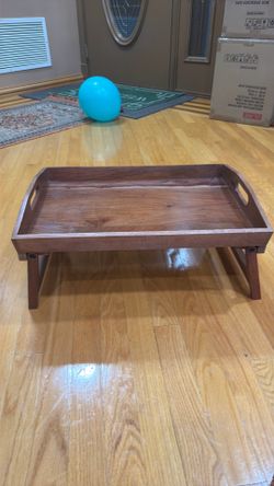 Wooden Folding Tray Table with Raised Edges