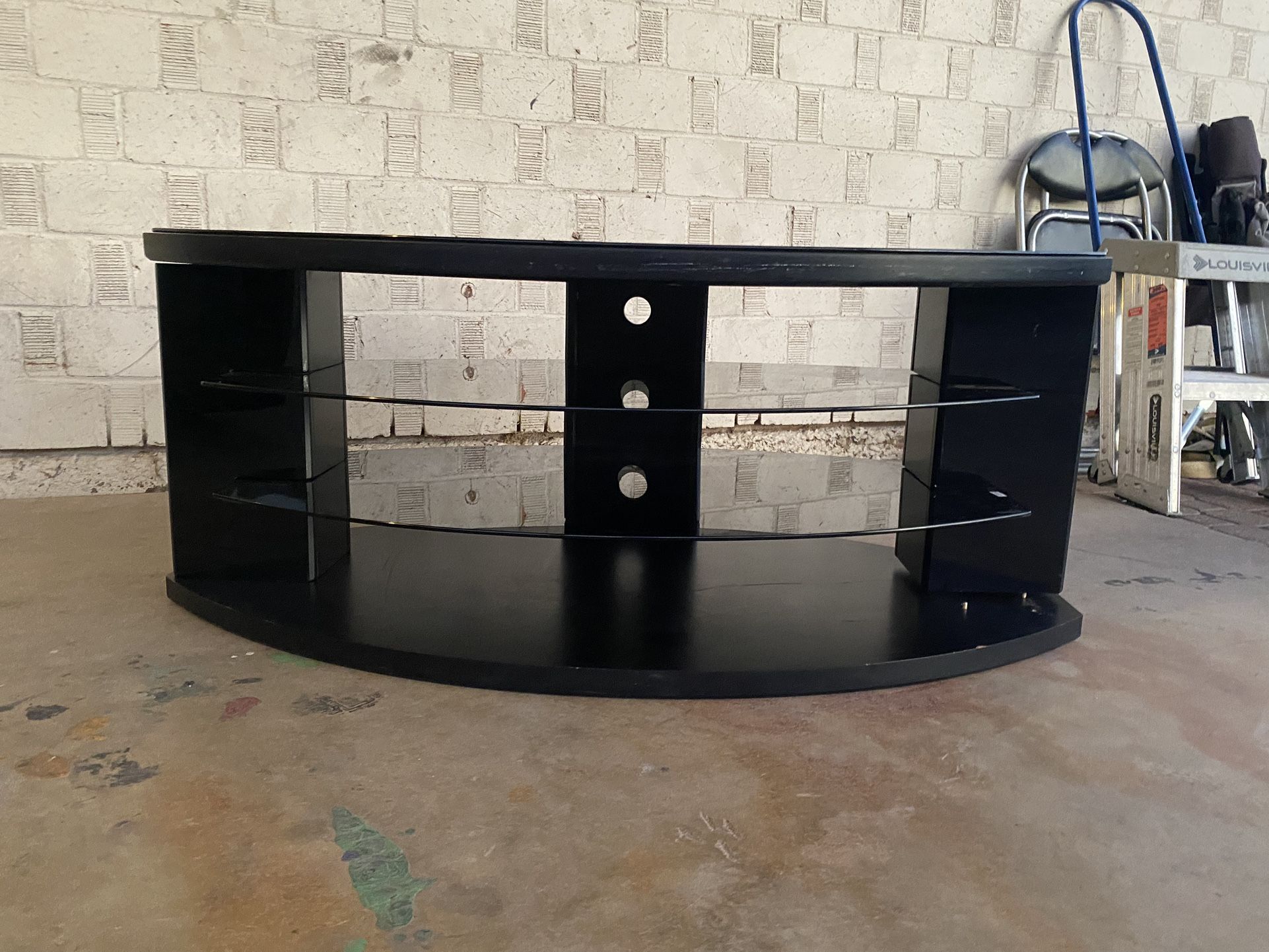 Large Black Glass Tv Stand