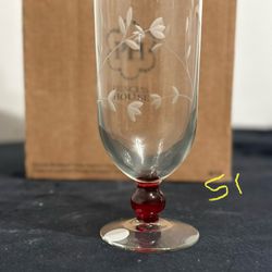 Princess House Crystal Cups With Red Stem