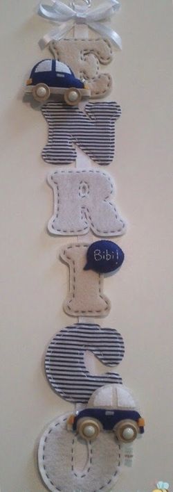 Felt name letters wall decor for kids room or party decoration