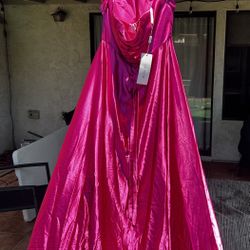 Lavetir Pink High-low A-line Maxi Evening Dress for a Special Event/Prom