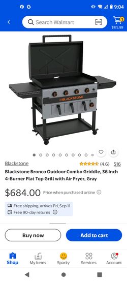 Blackstone 36" griddle with air fryer, cover and accessories