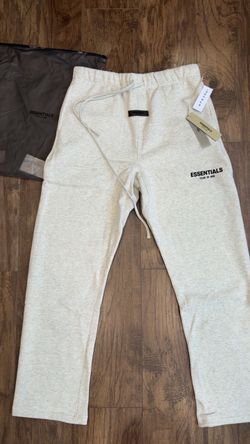 Light Oatmeal Uncuffed Fear of God Essentials Sweatpants Size L