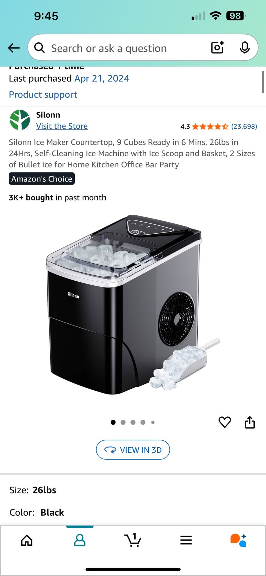 Silonn Ice Maker Countertop