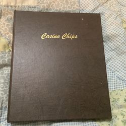 Vintage Casino Chip Book With 45 Casino Chips And Tokens