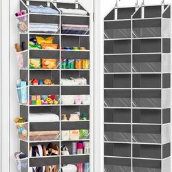 Over the Door Organizer 5 Tiers, Extra Large Behind Door Storage of 10 Compartments, 80 lbs Weight Capacity Over Door Organizer, Door Hanging Organize