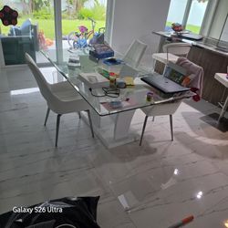Glass Dining Table With 4 Chairs
