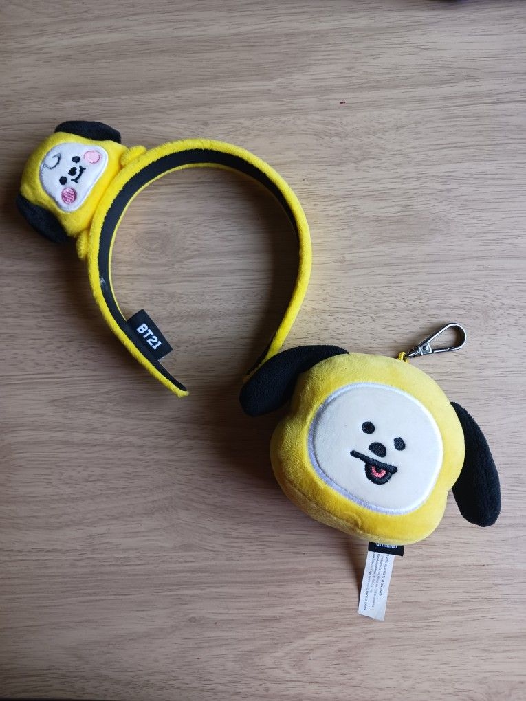 BTS Bt21 Chimmy Headband & Plush Keychain