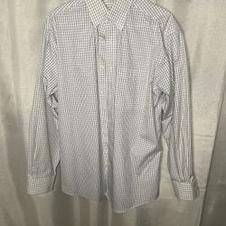 Orvis Shirt Mens M blue Plaid Long Sleeve Button Down Fishing shirt