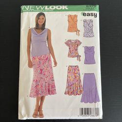 New Look Sewing Pattern 6470 Size 8-18 Shirt Top Blouse Skirt 2005