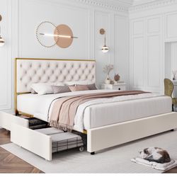 Full bed frame With Storage 