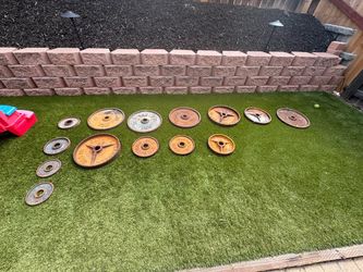 Mixed Cast Iron Olympic Weight Plates Set