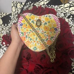 Kurt Geiger Floral Heart Shape Purse 