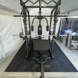 Vesta Fitness Smith Machine 2001 w/Bench Attachment | 230lb Bumpers Weights | 7ft Olympic Bar | Fitness | Gym Equipment | FREE DELIVERY 🚚 