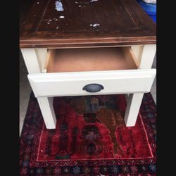 End Table With Drawer Wood For Refinish Project 