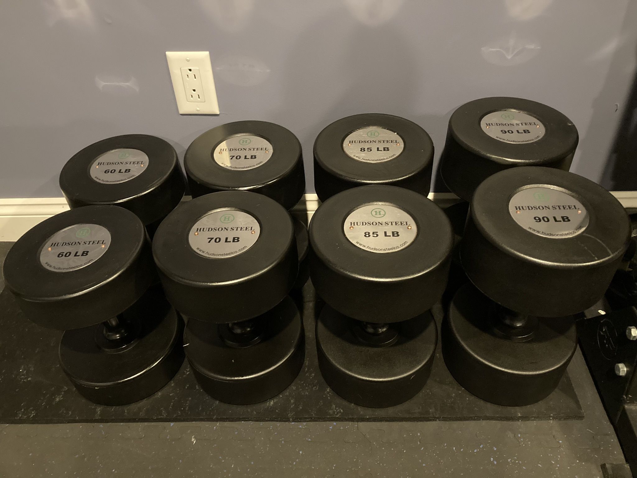 Hudson Steel Brand Commercial Gym Quality Urethane Dumbbells 60’s, 70’s, 85’s And 90’s