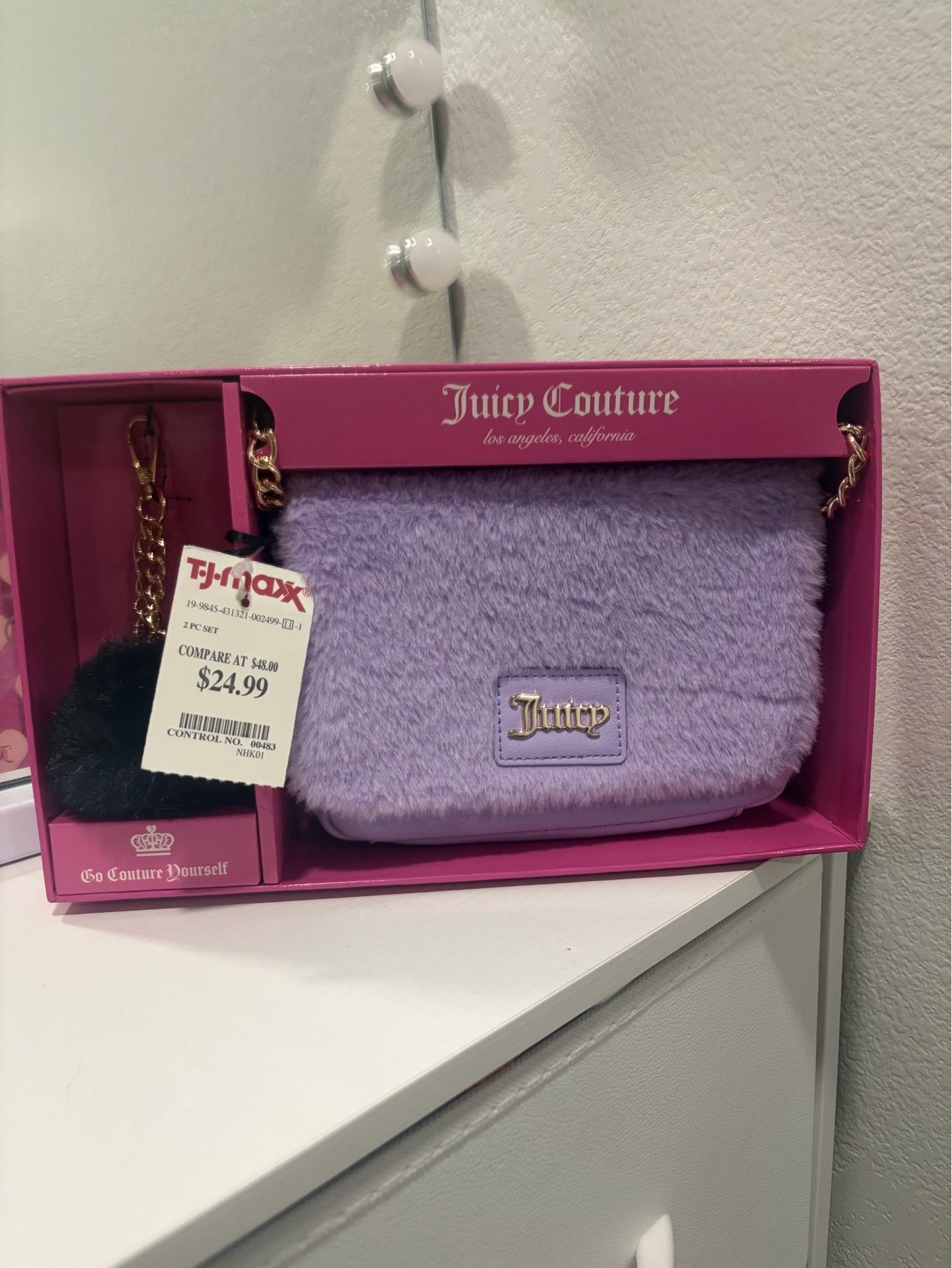 Juicy Couture lavender fur purse