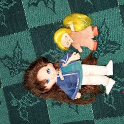 Vintage 1969 Ideal Flatsy Dolls And Locket Frame Kiddles Flatsy Doll