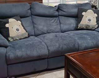 Smokey Blue Couch And Loveseat (Needs Cleaned And Couple Scratched Areas)