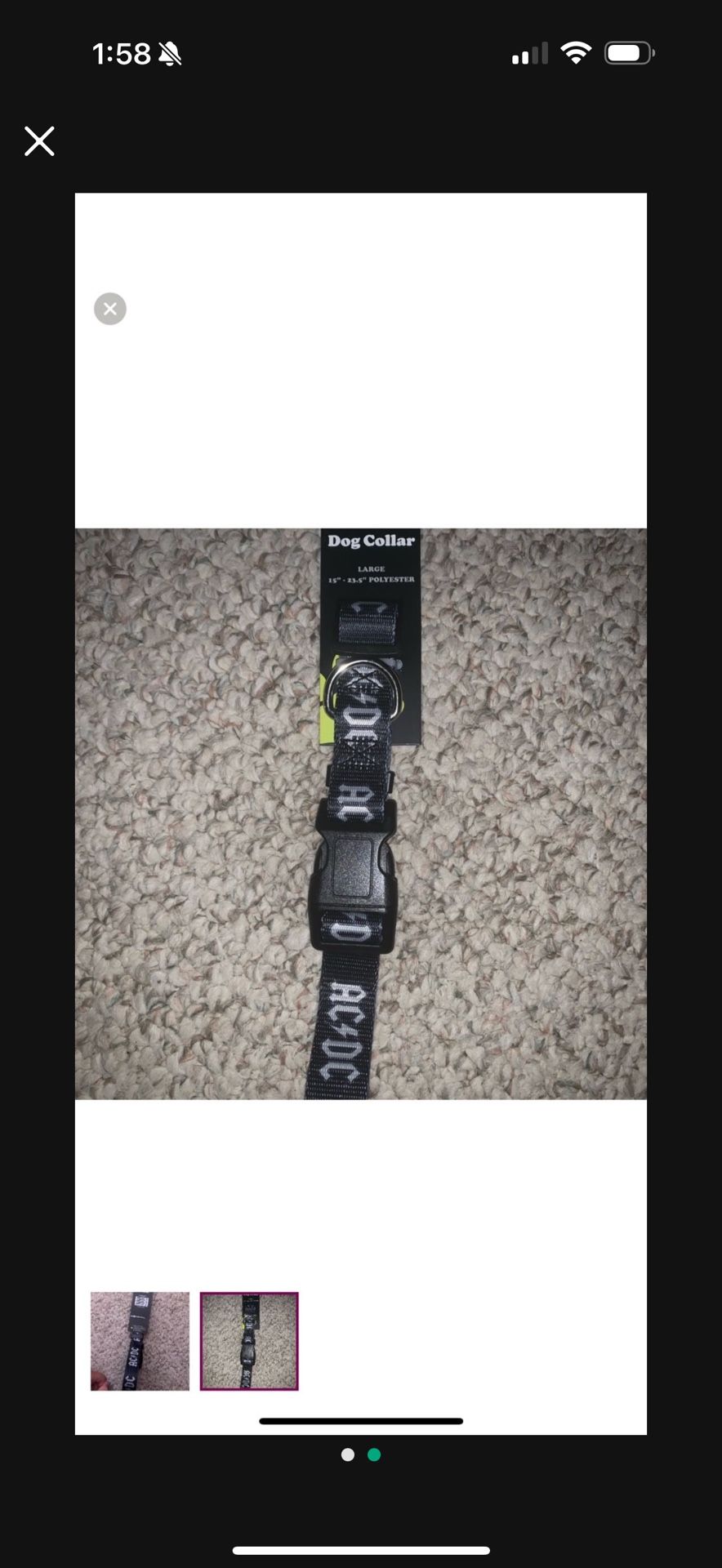 AC/DC DOG COLLAR LARGE