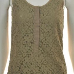 J Crew Womens Top  Beige Taupe Tank Sleeveless Shirt Cotton T Tee Shirt  Blouse Size XS Extra Small 