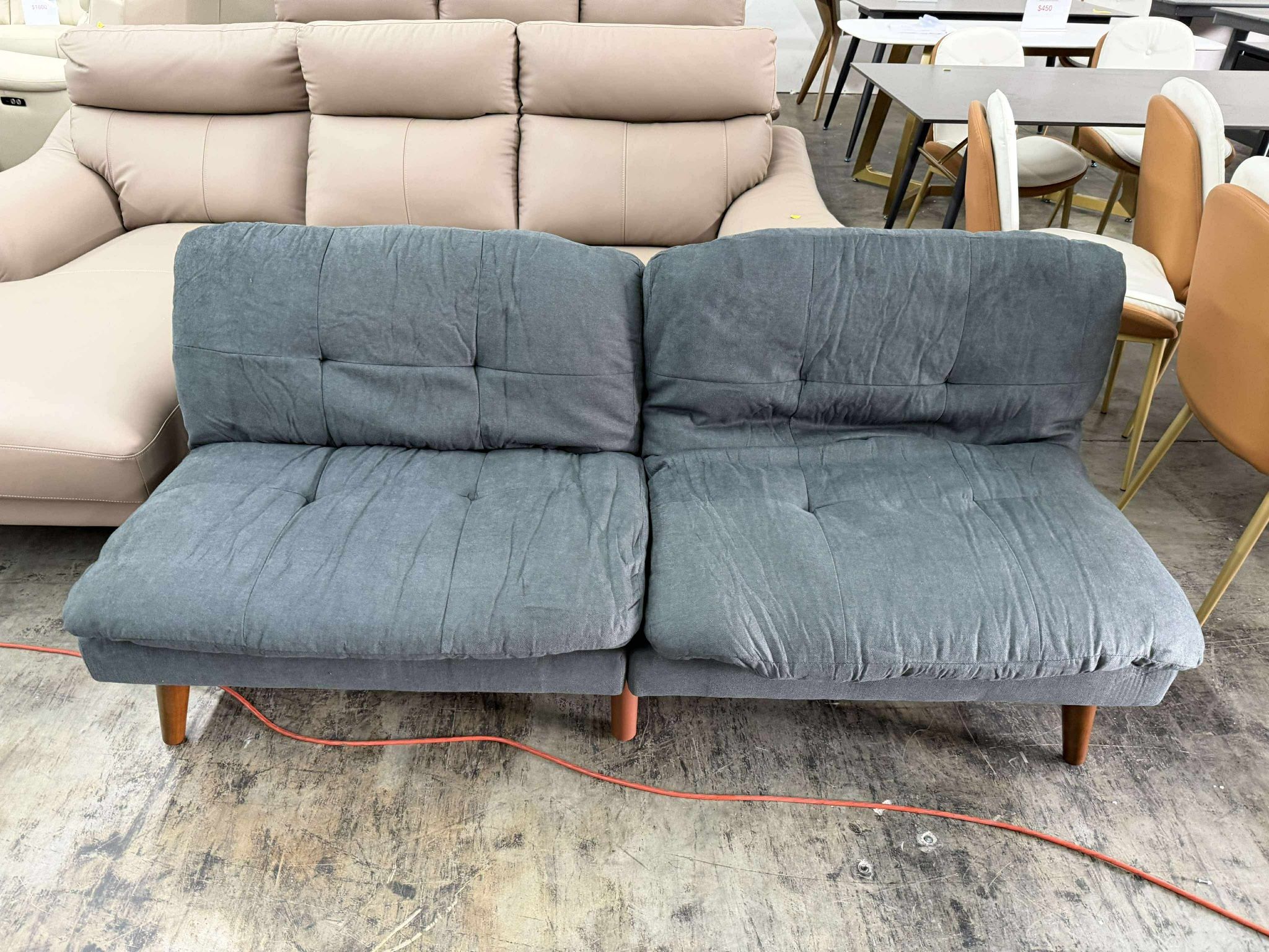 Convertible Futon Sofa Bed Futon Couch with Adjustable Back Upholstered Sleeper Sofa Bed