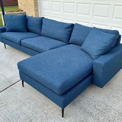 Beautiful Modern  Nova Twilight Blue Reversible  Sectional Sofa Couch From ARTICLE !!!  (Free Quick Delivery Available)