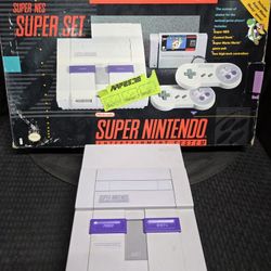 Nintendo Super Nintendo Entertainment System SNES Video Game Console Super Set