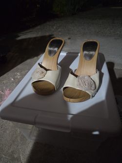 Guess Peep Toe Wooden Heels