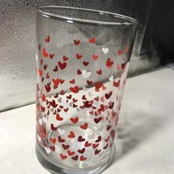 Glass Heart Design Flower Vase 