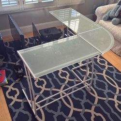 Tempered Glass L Shaped Desk