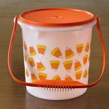 Vintage Tupperware Candy Corn Halloween Bucket #4653 🎃