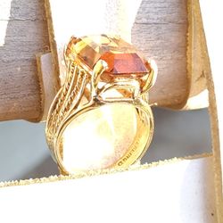 Large 925 gold colored ring