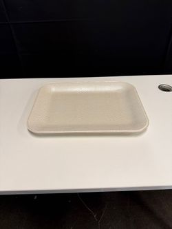 Beige Textured Rectangular Serving Tray