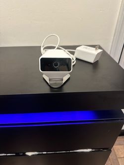 White Indoor Security Camera with Power Adapter