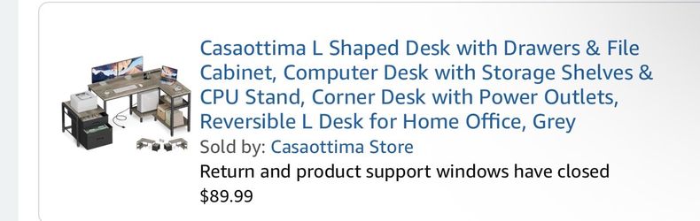 Casaottima L Shaped Desk with Drawers & File Cabinet, Computer Desk with Storage Shelves & CPU Stand, Corner Desk with Power Outlets, Reversible L Des