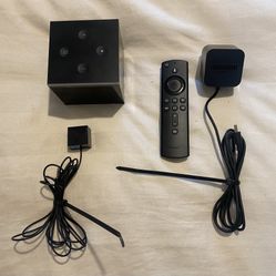 Amazon Fire TV Cube 4k (2nd Generation), with power adapter, remote & IR blaster