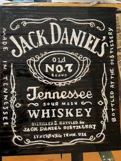 Jack Daniel’s Wood Burned Epoxy Covered Sign 