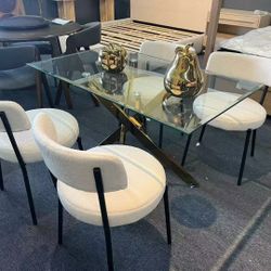 Five-piece dining table and chair set，$320